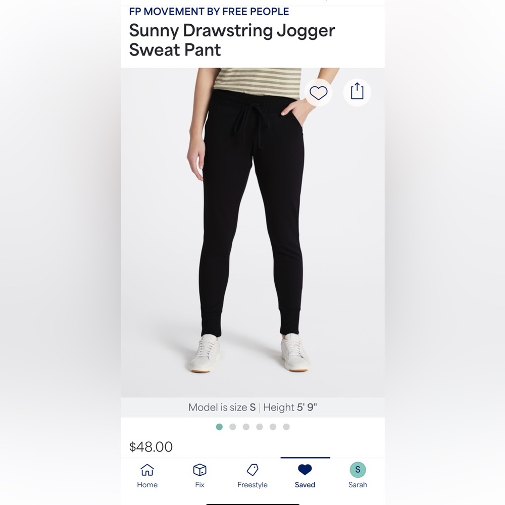Free People Movement Sunny Jogger Sweatpants in black, size large